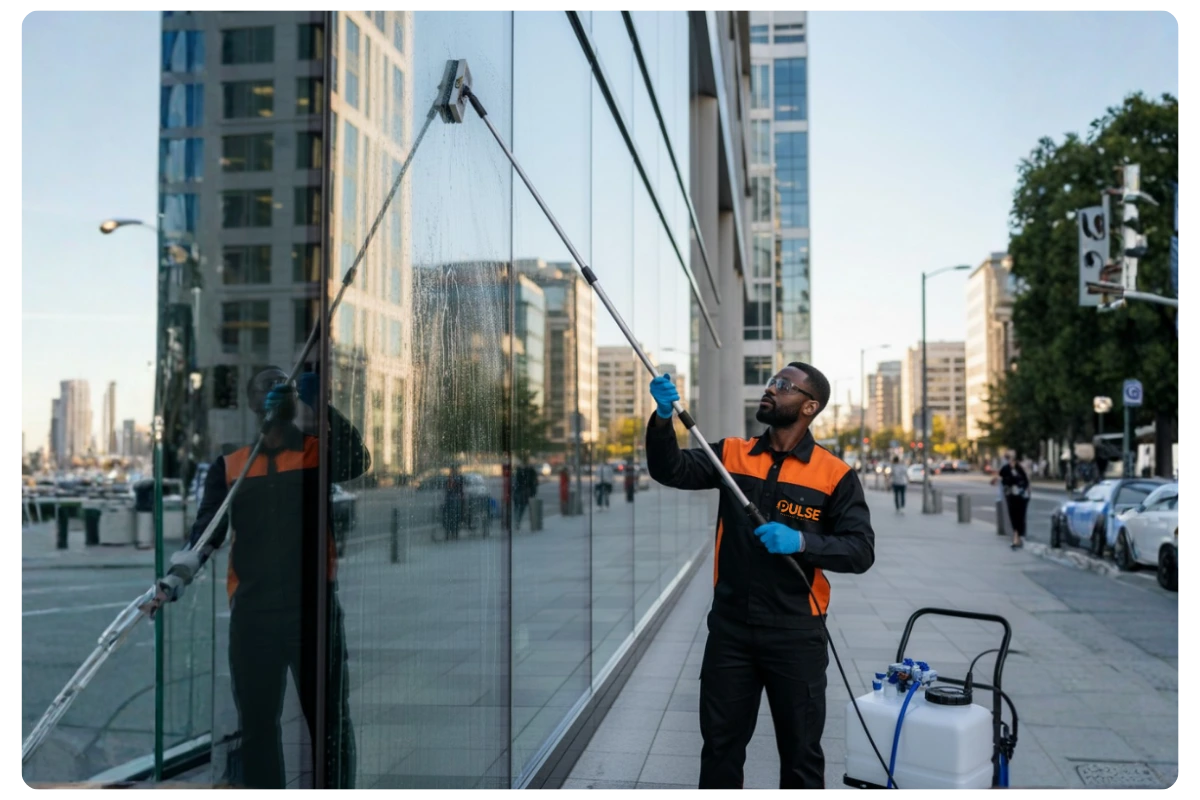 Nettoyage à l'eau pure osmosée : vitres impeccables sans traces, technique écologique à Rennes.
