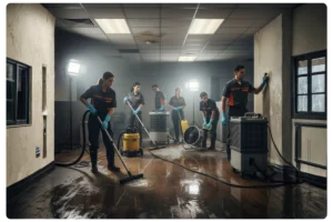 Entreprise de nettoyage à Cesson-Sévigné Équipe professionnelle de nettoyage après dégât des eaux en intervention d'urgence à Rennes (35).
nettoyage après travaux  à Betton  - 22