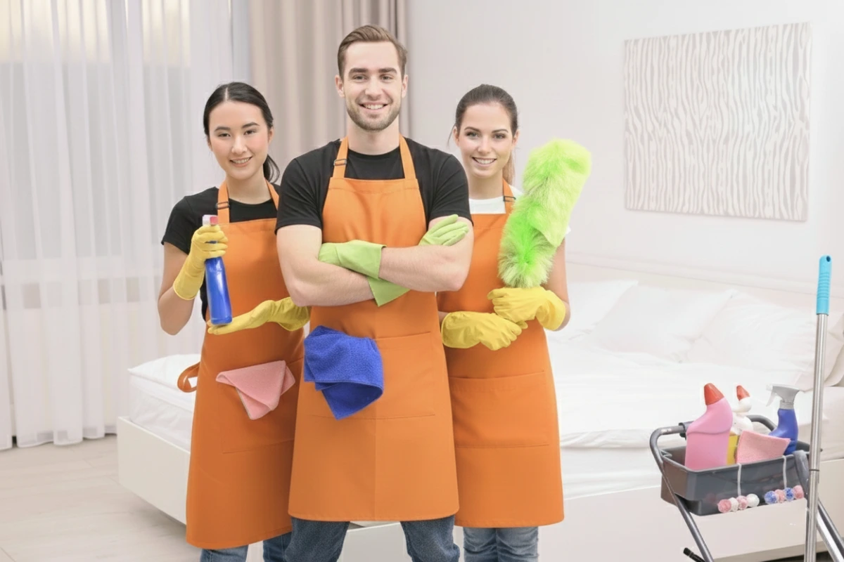 Équipe Pulse Propreté en intervention de nettoyage professionnel et remise en état à Rennes (35).