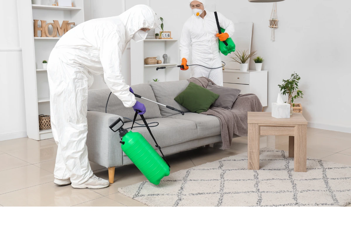 Équipement professionnel de nettoyage et de désinfection (nébuliseur, combinaisons) pour lieux insalubres à Rennes.